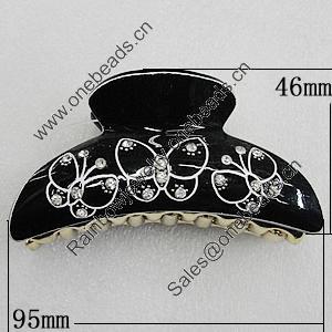 Fashional hair Clip with Acrylic, 95x46mm, Sold by Group