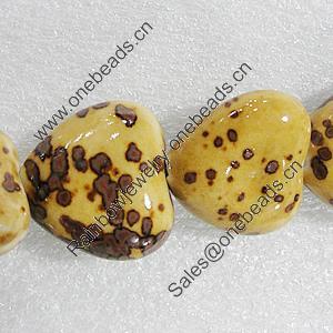 Ceramics Beads, Heart 28x25mm Hole:2mm, Sold by Bag