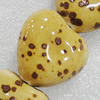 Ceramics Beads, Heart 28x25mm Hole:2mm, Sold by Bag