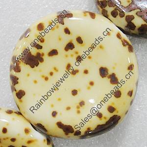 Ceramics Beads, Flat Round 42x13mm Hole:4.5mm, Sold by Bag
