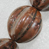 Ceramics Beads, Fluted Oval 27x25mm Hole:2.5mm, Sold by Bag