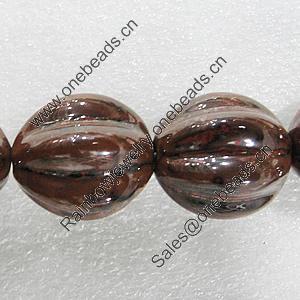 Ceramics Beads, Fluted Oval 27x25mm Hole:2.5mm, Sold by Bag