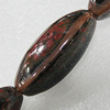 Ceramics Beads, Faceted Oval 37x14mm Hole:2.5mm, Sold by Bag