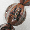 Ceramics Beads, Fluted Oval 27x24mm Hole:3.5mm, Sold by Bag