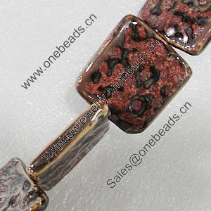 Ceramics Beads, Square 28mm Hole:1.5mm, Sold by Bag