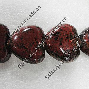 Ceramics Beads, Heart 32x30mm Hole:2.5mm, Sold by Bag