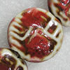 Ceramics Beads, Flat Round 26mm Hole:4mm, Sold by Bag