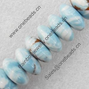 Turquoise Beads, Rondelle, 14x6mm, Hole:Approx 1mm, Sold per 16-inch Strand
