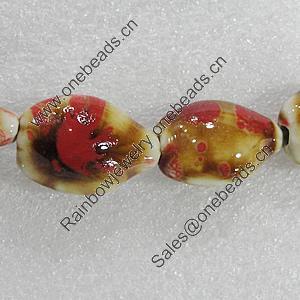 Ceramics Beads, Nugget 26x17mm Hole:3mm, Sold by Bag