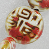 Ceramics Beads, Flat Round 26mm Hole:4mm, Sold by Bag