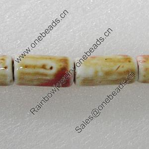 Ceramics Beads, Column 22x16mm Hole:2mm, Sold by Bag