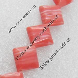 Gemstone Beads, Square, 12mm, Hole:Approx 1mm, Sold per 16-inch Strand