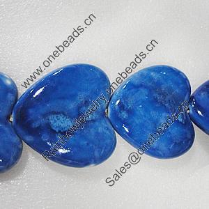 Ceramics Beads, Heart 48x46mm Hole:3mm, Sold by Bag