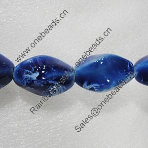 Ceramics Beads, Twist Faceted Oval 32x19mm Hole:4mm, Sold by Bag