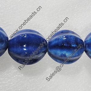 Ceramics Beads, Fluted Oval 27x23mm Hole:4mm, Sold by Bag