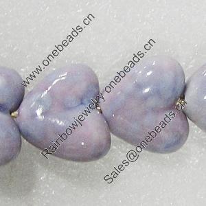 Ceramics Beads, Heart 20x18mm Hole:2mm, Sold by Bag