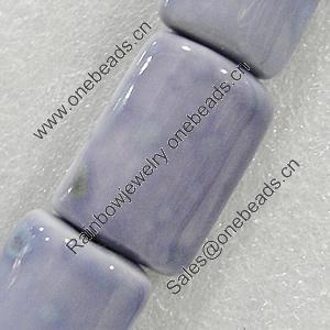 Ceramics Beads, Rectangle 28x21mm Hole:4mm, Sold by Bag