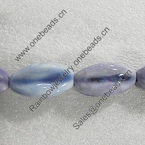 Ceramics Beads, Fluted Oval 30x20mm Hole:3mm, Sold by Bag