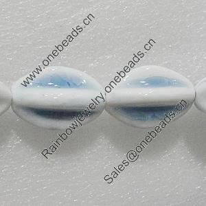 Ceramics Beads, Fluted Oval 30x20mm Hole:3mm, Sold by Bag