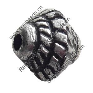 Antique Silver Plastic Beads, 7x8mm, Hole:Approx 2mm, Sold by Bag
