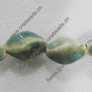 Ceramics Beads, Twist Faceted Oval 33x20mm Hole:4.5mm, Sold by Bag