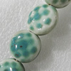 Ceramics Beads, Flat Round 18mm Hole:2mm, Sold by Bag