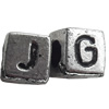 Antique Silver Plastic Beads, Mix Letter, 6mm, Hole:Approx 4mm, Sold by Bag