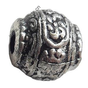 Antique Silver Plastic Beads, 11x12mm, Hole:Approx 4mm, Sold by Bag