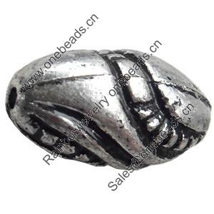 Antique Silver Plastic Beads, 10x18mm, Hole:Approx 2mm, Sold by Bag