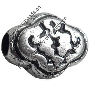 Antique Silver Plastic Beads, 15x12mm, Hole:Approx 4mm, Sold by Bag