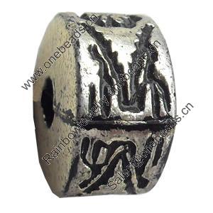 Antique Silver Plastic Beads, 9x15mm, Hole:Approx 4mm, Sold by Bag