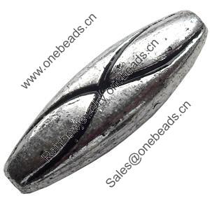 Antique Silver Plastic Beads, 21x7mm, Hole:Approx 2mm, Sold by Bag