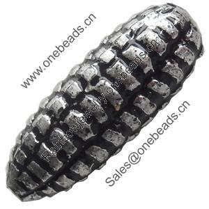 Antique Silver Plastic Beads, 24x9mm, Hole:Approx 2mm, Sold by Bag