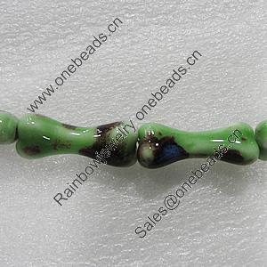 Ceramics Beads, Bone 33x13mm Hole:2.5mm, Sold by Bag