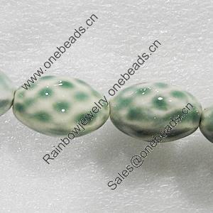 Ceramics Beads, Oval 26x17mm Hole:2.5mm, Sold by Bag