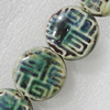 Ceramics Beads, Flat Round 26mm Hole:4mm, Sold by Bag