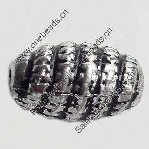 Antique Silver Plastic Beads, 10x6mm, Hole:Approx 2mm, Sold by Bag