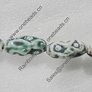 Ceramics Beads, 35x16mm Hole:2mm, Sold by Bag