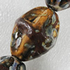 Ceramics Beads, Fluted Oval 35x27mm Hole:4mm, Sold by Bag