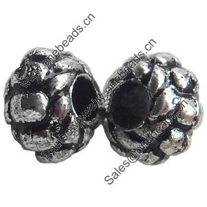 Antique Silver Plastic Beads, 4x6mm, Hole:Approx 2mm, Sold by Bag