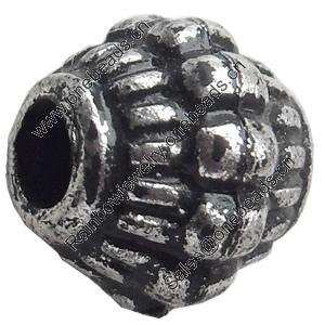 Antique Silver Plastic Beads, 7mm, Hole:Approx 2mm, Sold by Bag