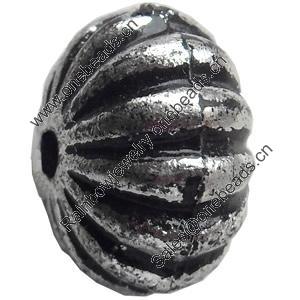 Antique Silver Plastic Beads, 9x12mm, Hole:Approx 2mm, Sold by Bag