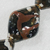 Ceramics Beads, Diamond 38x28mm Hole:4.5mm, Sold by Bag