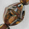 Ceramics Beads, Fluted Oval 36x25mm Hole:4mm, Sold by Bag