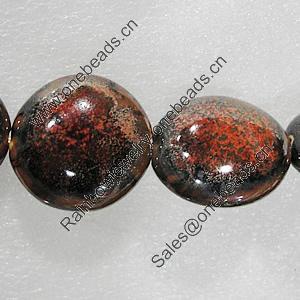 Ceramics Beads, Flat Round 28mm Hole:2mm, Sold by Bag