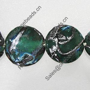 Ceramics Beads, Flat Round 38mm Hole:2.5mm, Sold by Bag
