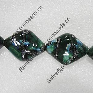 Ceramics Beads, Diamond 38x28mm Hole:4mm, Sold by Bag