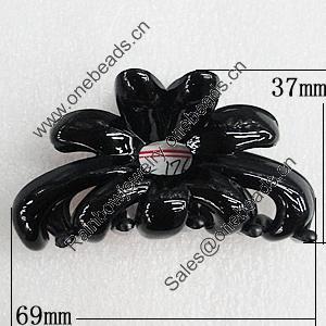 Fashional hair Clip with Plastic, 69x37mm, Sold by Group