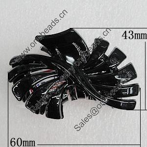 Fashional hair Clip with Plastic, 60x43mm, Sold by Group