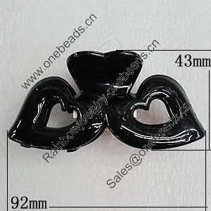 Fashional hair Clip with Plastic, 92x43mm, Sold by Group